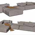 Modern corner sofa multiplayer sofa 3d model