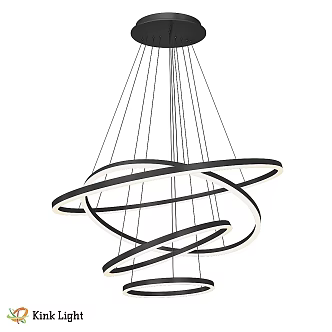 Modern chandelier ring kink lamp 3d model