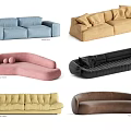 Various Style Sectional Sofa With Different Colors For Modern Living Room 3d model
