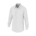 White Long Sleeve Collared Shirt With Classic Button Front Design Regular Fit Formal Wear