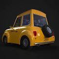 Yellow Taxi Model Car with Black Wheels Transparent Windows and Roof Taxi Sign
