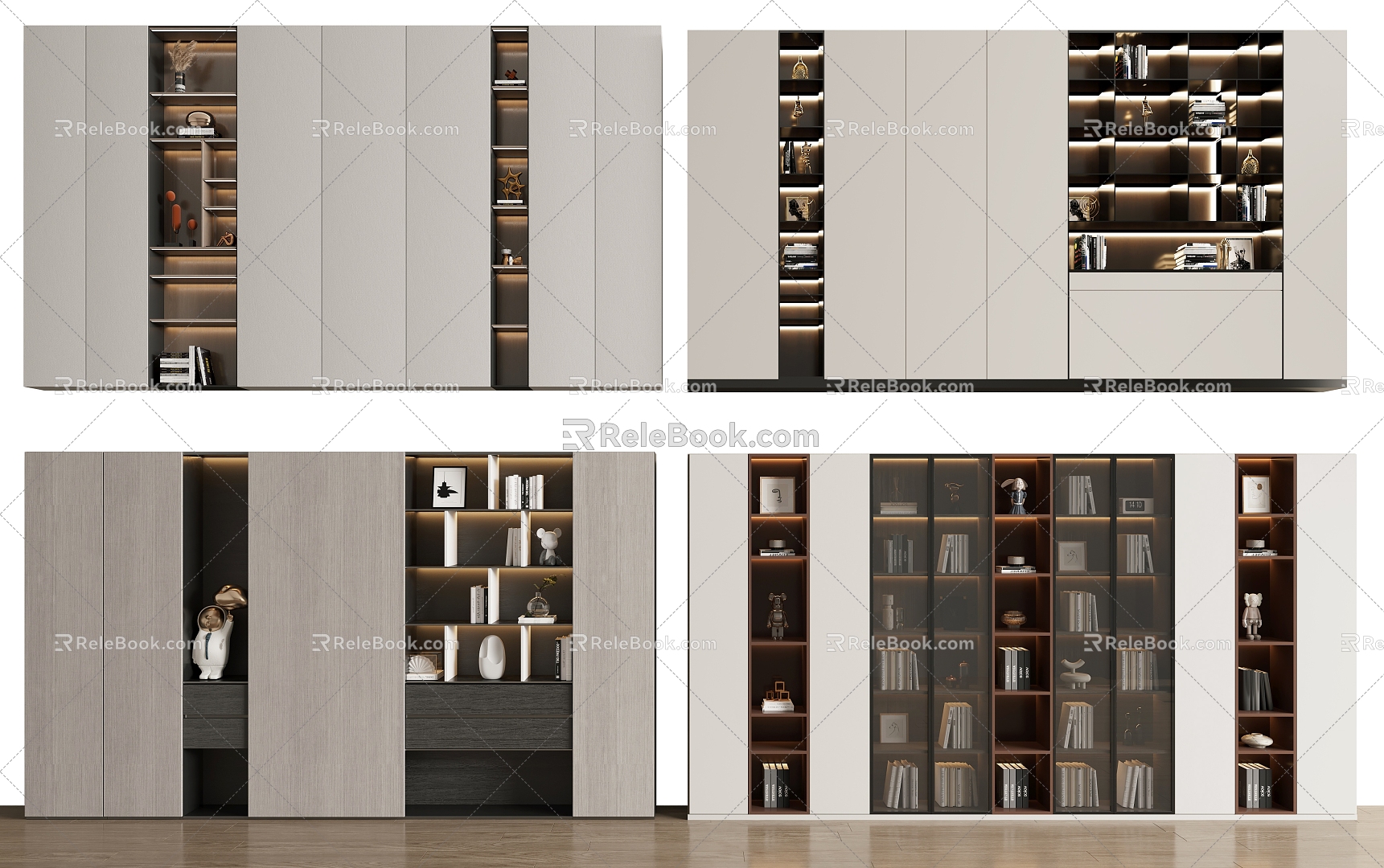 Modern bookcase 3d model