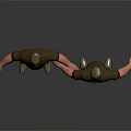 3D Character Model With Brown Uniform Cap Beard And Front Back View Pose