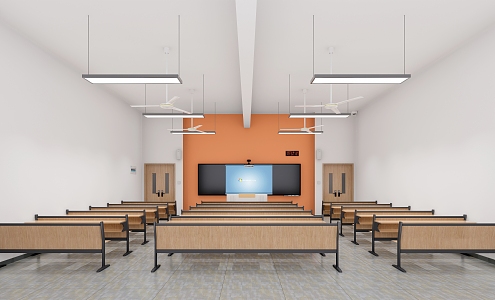 Modern Classroom Ordinary Classroom 3d model