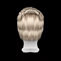 3D Human Head Model With Blonde Short Hair And Detailed Facial Features