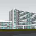 Foshan First Peoples Hospital Modern Exterior With Lawn And Pedestrians