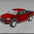 Red Pickup Truck 3D Rendered Exterior Design With Shiny Reflective Surface 3d model