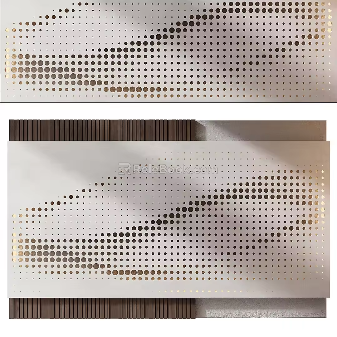 Modern solid wood wall panel 3d model