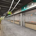 Modern Fresh Produce Market Interior With Vegetable Stalls And Fruit Displays