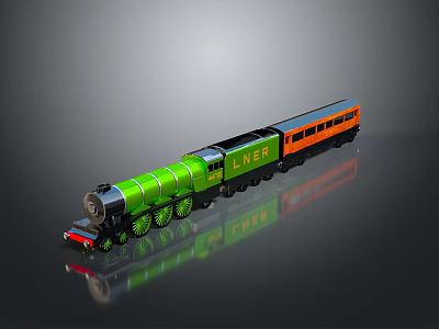 vintage train steam train carriage locomotive head steam carriage train modern vehicle 3d model