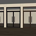 Brown And Black Glass Double Doors With Metal Handles In Wooden Floor Interior