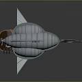 Cosmic Aerospace Spaceship Design With Balloon Like Upper Structure And Yellow Honeycomb Section