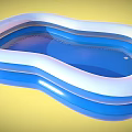 Blue And White Inflatable Wavy Swimming Pool Kids Summer Outdoor Play Equipment