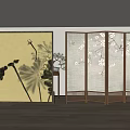 New Chinese Style Screen Partition 3d model