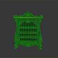 Antique Black And Gold Cabinet With Ornate Carvings And Decorative Shelves