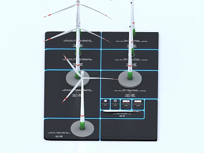 Industrial Wind Turbine Equipment With Control Panel And Monitoring System Model 3d model
