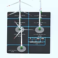 Industrial Wind Turbine Equipment With Control Panel And Monitoring System Model