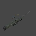 High Precision Tactical Rifle With Green Stock Black Scope Magazine And Bullets