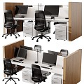 Modern Office Desk and Chair Office Furniture 3d model