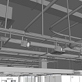 Industrial LOFT pipe ceiling air conditioning pipe 3d model