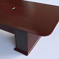 Dark Wood Rectangular Conference Table With Sturdy Legs For Office Meeting 3d model