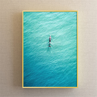 Modern Animal Painting Blue Living Room Ocean Sea Decorative Painting 3d model