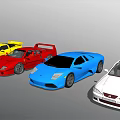 Yellow Red Blue White Sports Cars Featuring Sleek Aerodynamic Design and Stylish Exteriors
