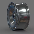Silver Metallic Car Tire Wheel With Spoke Design And Shiny Surface