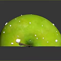 Fresh Green Apple Sliced in Half with Seeds and Water Drops