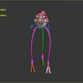 Mechanical Game Movie Character With Slender Metallic Legs And Blue Crystalline Head Design