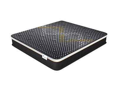 Black Perforated Mattress With Breathable Design Yellow Pattern And White Trim Edges 3d model