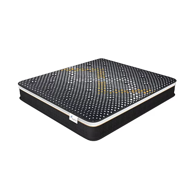 Black Perforated Mattress With Breathable Design Yellow Pattern And White Trim Edges 3d model