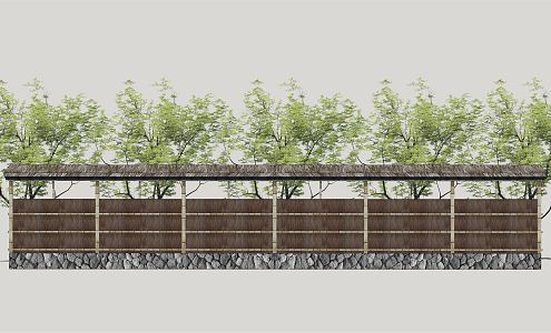 New Chinese-style fence 3d model