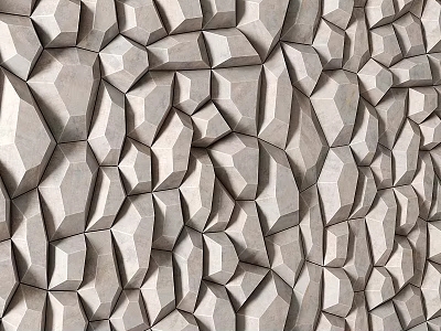 Modern 3D Geometric Textured Wall With Irregular Polygonal Stone Design 3d model