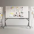 Whiteboards Displaying Instruments and Art Supplies With Notes Sketches and