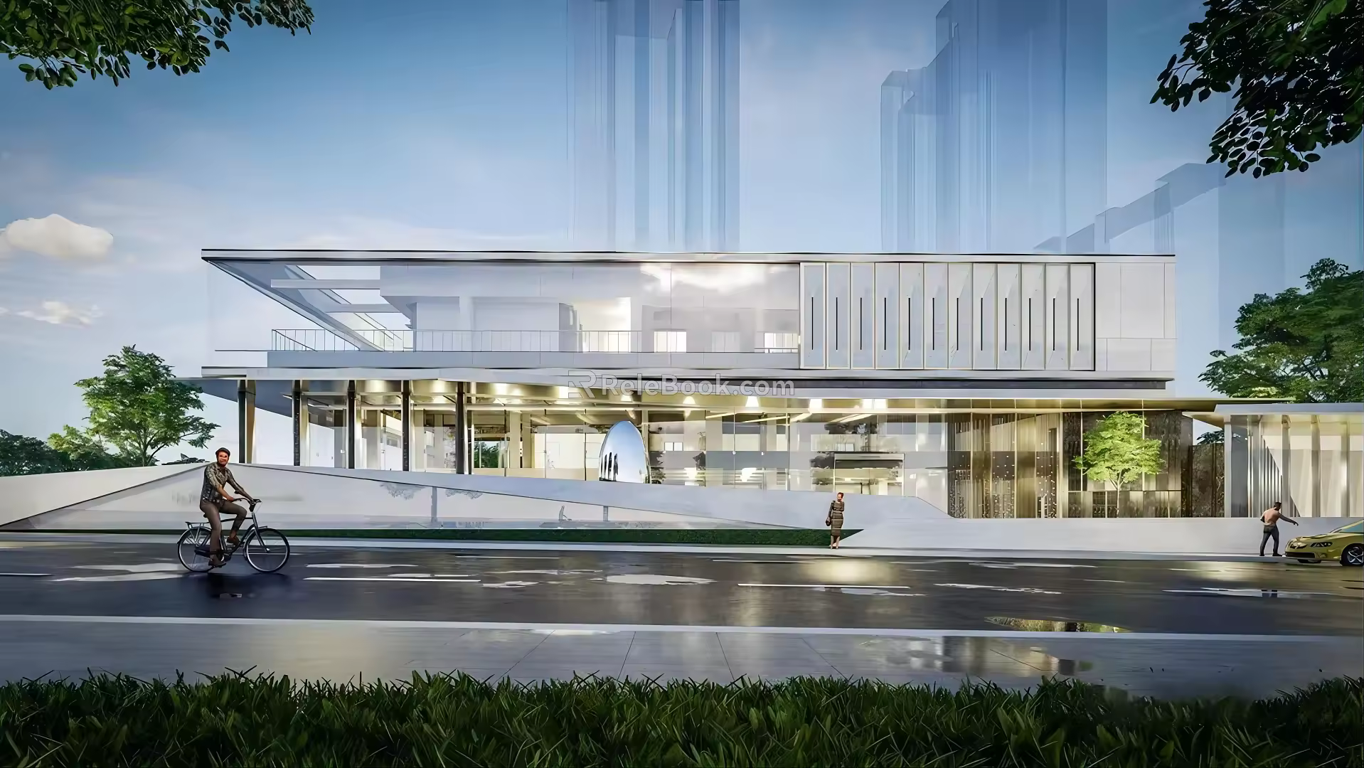 Modern Sales Office Architecture Commercial Architecture Exhibition Hall Art Gallery Architecture 3d model