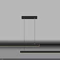 Modern Linear Pendant Light Design With Black Hanging Frame And White Lampshade 3d model