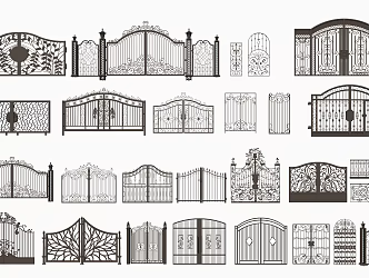 European-style Gate Villa Patio Door 3d model
