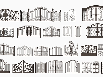 European-style Gate Villa Patio Door 3d model