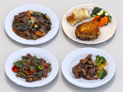 Food Cooked Food Chinese Food Sichuan Cuisine Hunan Cuisine Small Fried Meat Braised Beef Small Fried Beef Rice model