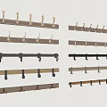 Assorted Wall Mounted Hooks With Multiple Hooks In Different Styles And Colors