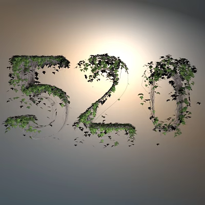 Modern vine plant grass leaves green 3d model Modern vine plant grass leaves green 3d model