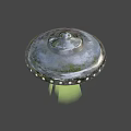 Advanced Fighter Jet With Green Beam And Circular Windows In Flight Scene