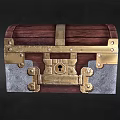 Vintage Wooden Chest With Brass Fittings Metal Lock And Wooden Panels