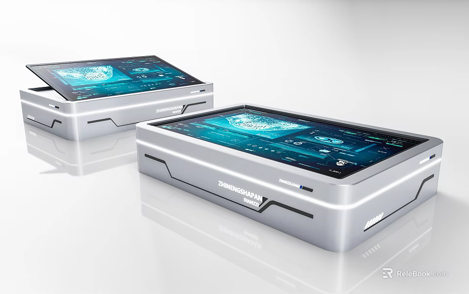 Commercial Devices Featuring Touchscreen Displays Silver Metallic Design Smart Interfaces 3d model 