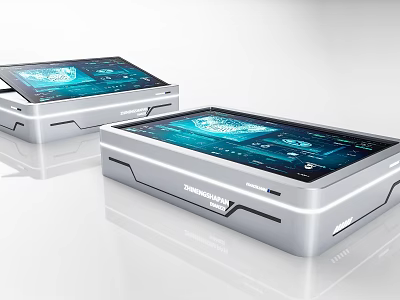 Commercial Devices Featuring Touchscreen Displays Silver Metallic Design Smart Interfaces 3d model