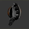 3D Rendered Black And White Protective Work Glove With Orange Wrist Detail