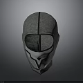 Modern Gray Tactical Weapon Helmet with Black Stripe and Full Face Protection Design