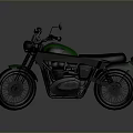 Green Vintage Motorcycle With Black Seat Classic Design And Chrome Details