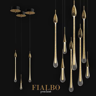 Modern chandelier FIALBO lamp pendant glass glod 3d model
